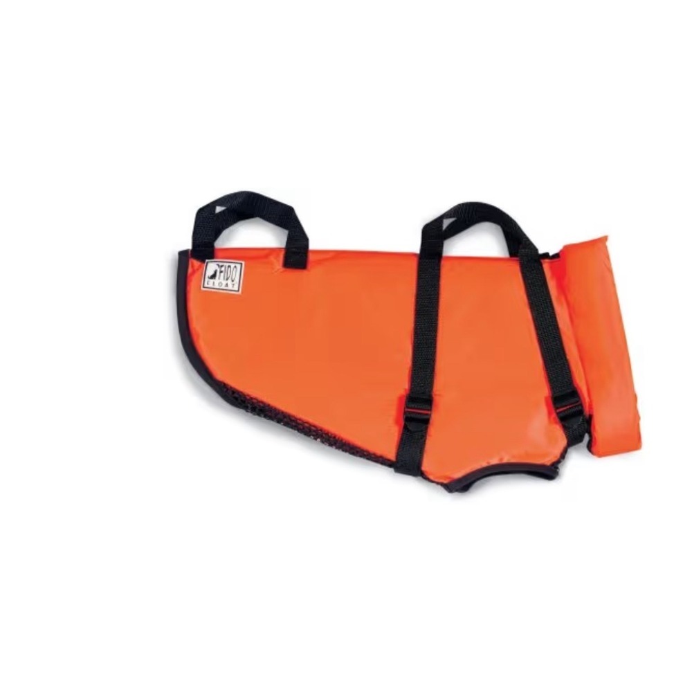 Fido Float Dog Life Jacket Neon Orange Large Pet Safety Vest PFD with Handles